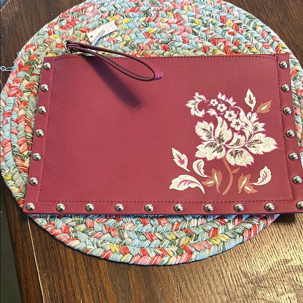 White House Black Market  Clutch - burgundy color